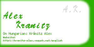 alex kranitz business card